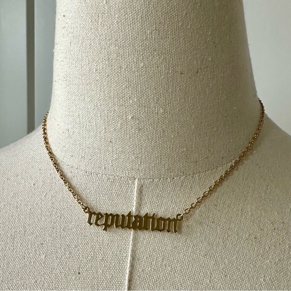 REPUTATION ERA ready! Amazing reputation gothic letter necklace! Gold & silver - Picture 6 of 8